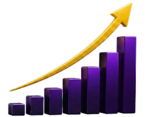 Growth chart illustration for leading the market