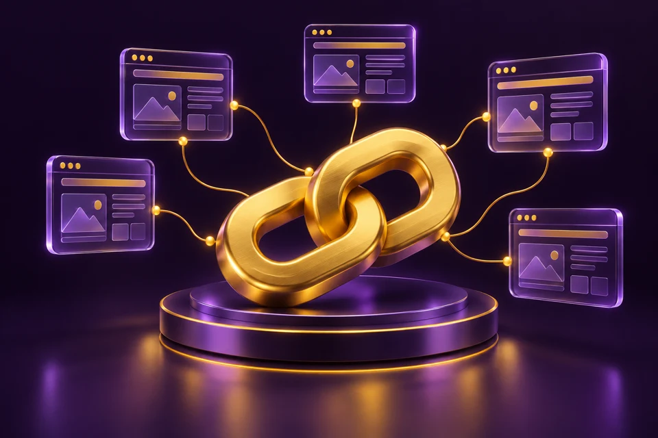 RGM SEO Links in purple and yellow